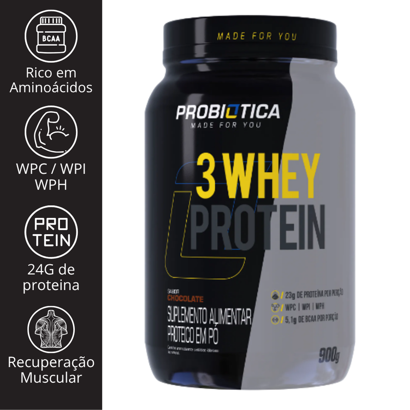 3 WHEY PROTEIN 825G - PROBIOTICA