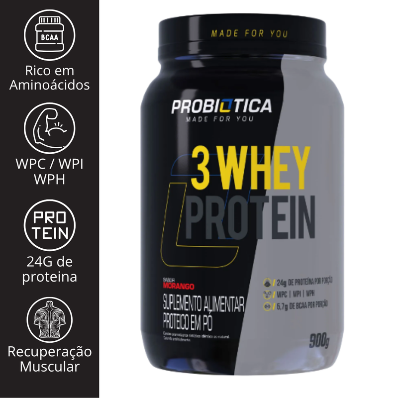 3 WHEY PROTEIN 825G - PROBIOTICA