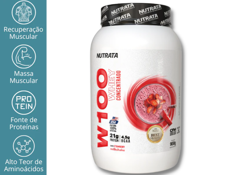 100% WHEY 900G - NUTRATA