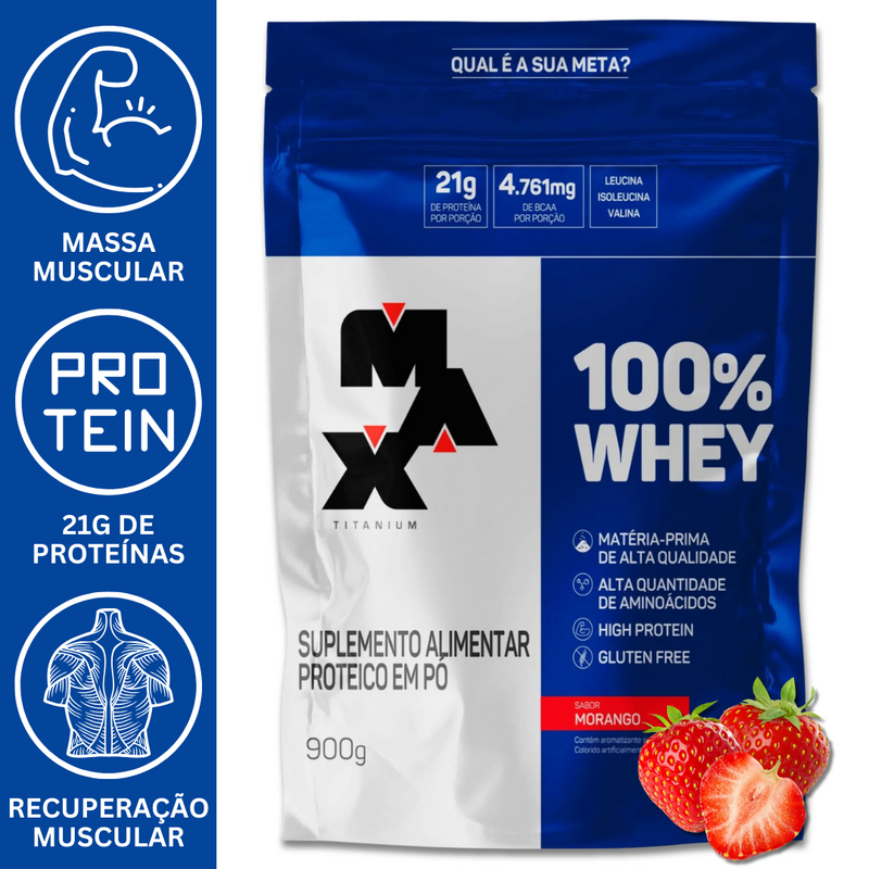100% WHEY 900G REFIL - MAX TITANIUM
