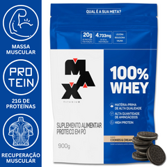 100% WHEY 900G REFIL - MAX TITANIUM