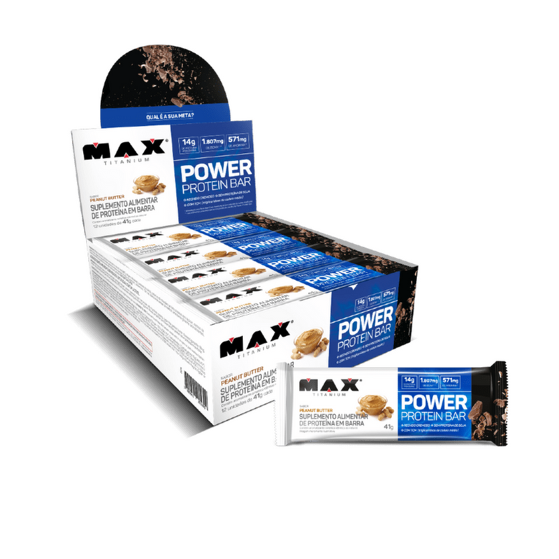POWER PROTEIN BAR DARK 12UN 41G - MAX TITANIUM