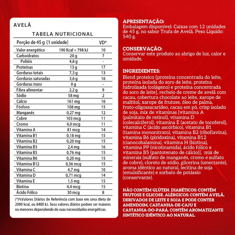 PROTEIN CRISP BAR 12UN 45G - INTEGRALMEDICA
