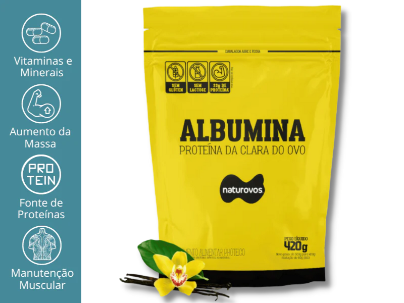 ALBUMINA 80% NATURAL 420G - NATUROVOS