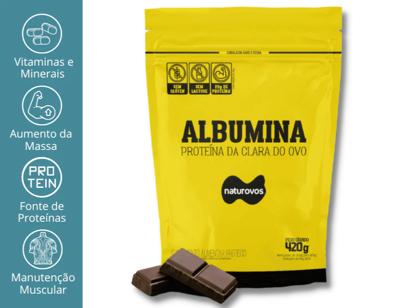 ALBUMINA 80% NATURAL 420G - NATUROVOS