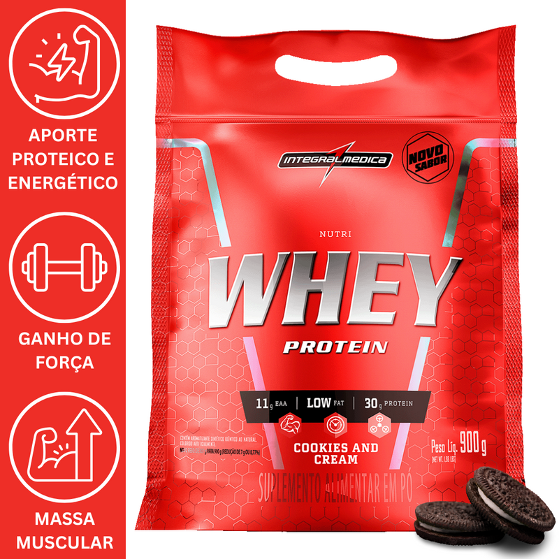 NUTRI WHEY PROTEIN 900G REFIL - INTEGRALMEDICA
