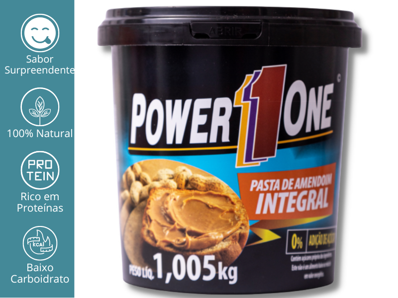 PASTA DE AMENDOIM INTEGRAL 1KG - POWER1ONE