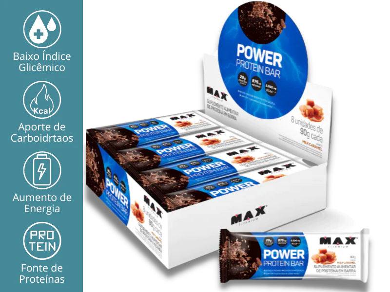 POWER PROTEIN BAR DARK 12UN 41G - MAX TITANIUM