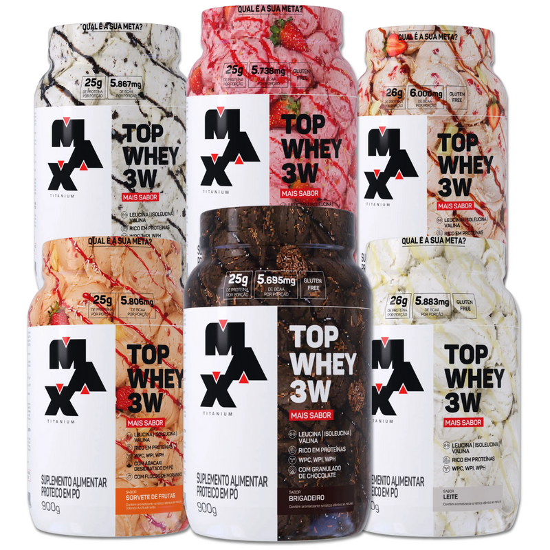 TOP WHEY 3W GOURMET 900G  - MAX TITANIUM