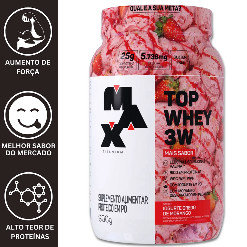 TOP WHEY 3W GOURMET 900G  - MAX TITANIUM