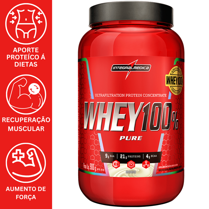 WHEY 100% PURE 900G - INTEGRALMEDICA