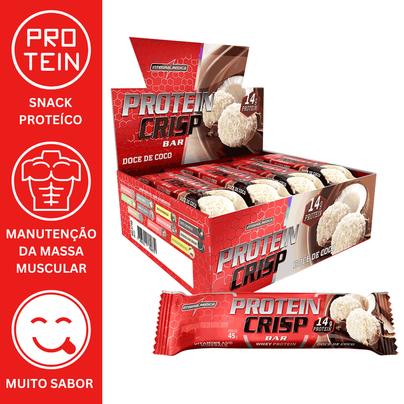 PROTEIN CRISP BAR 12UN 45G - INTEGRALMEDICA