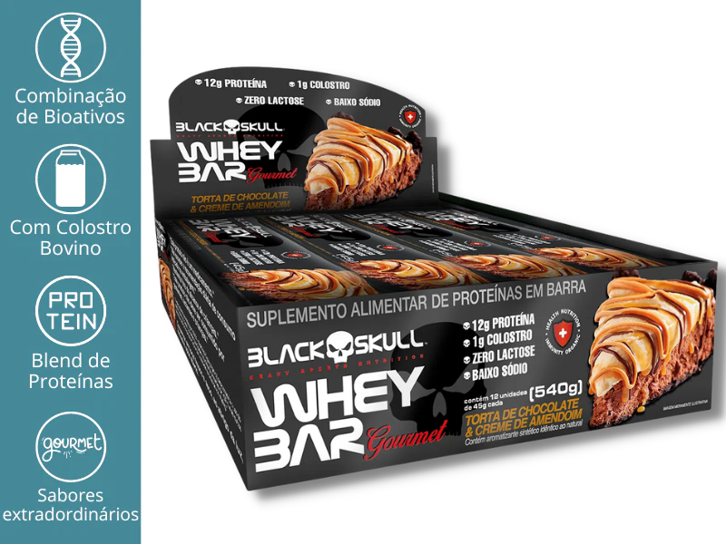 WHEY BAR GOURMET 12UN 45G - BLACK SKULL