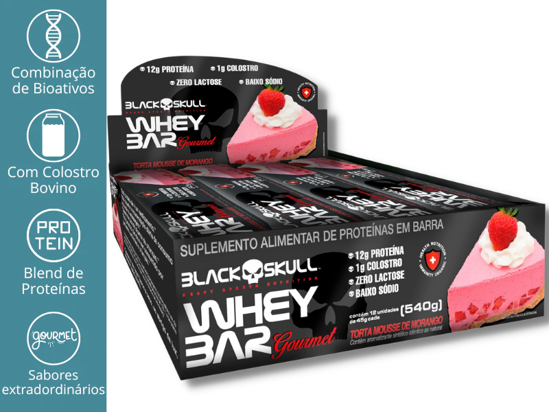 WHEY BAR GOURMET 12UN 45G - BLACK SKULL