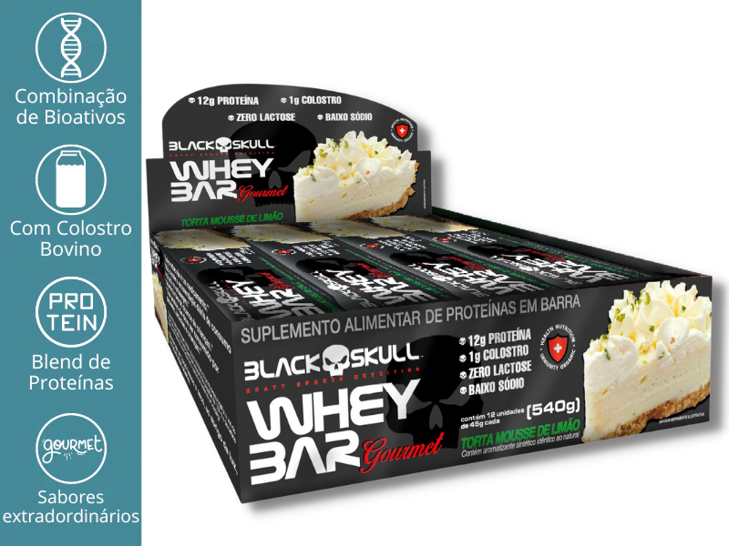 WHEY BAR GOURMET 12UN 45G - BLACK SKULL