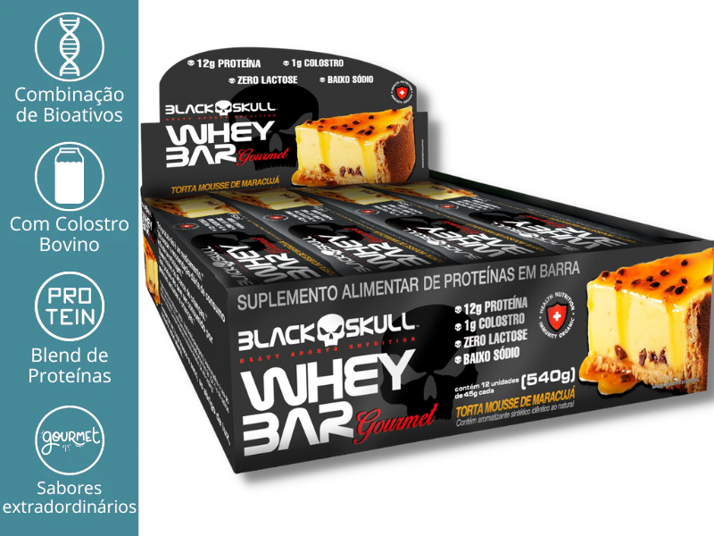 WHEY BAR GOURMET 12UN 45G - BLACK SKULL