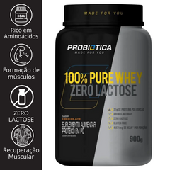 100% PURE WHEY ZERO LACTOSE 900G - PROBIÓTICA
