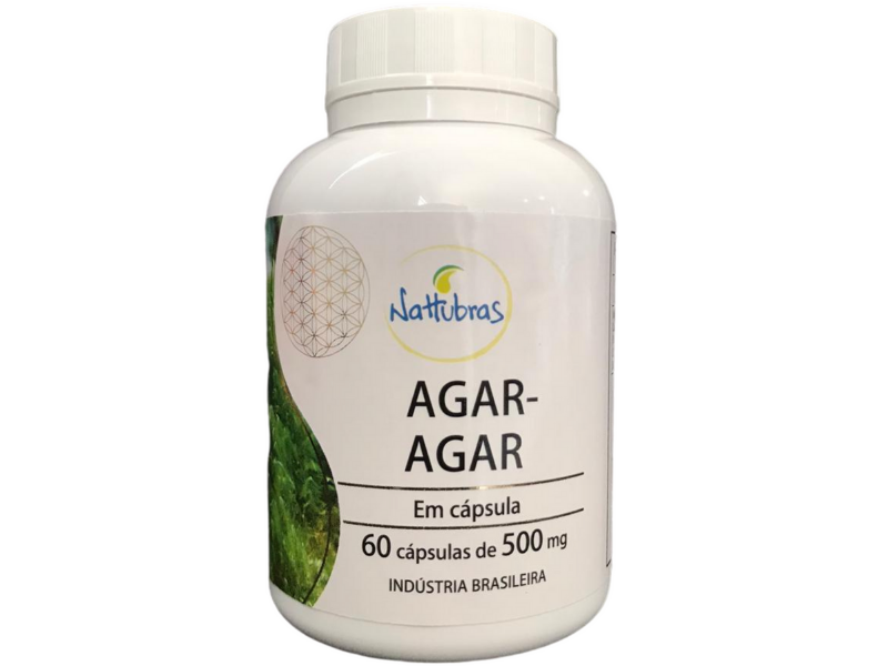 AGAR AGAR 500MG 60CAPS - NATTUBRAS - www.outletsuplementos.com.br