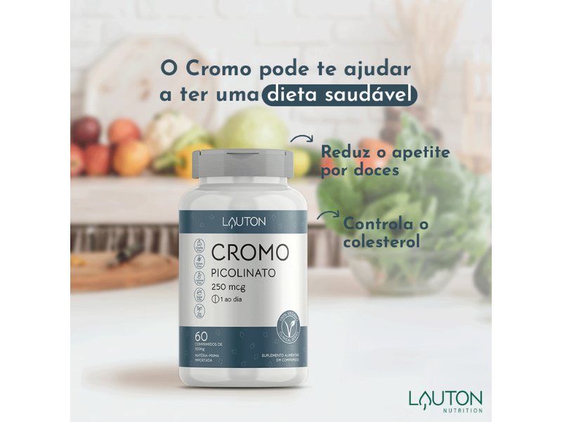 CROMO PICOLINATO 25MCG 60CAPS - LAUTON - www.outletsuplementos.com.br