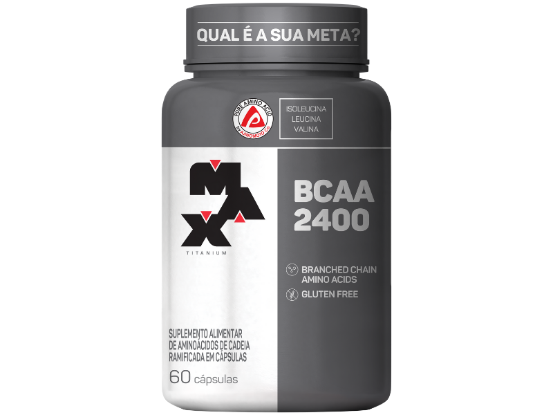 BCAA 2400 60 CÁPSULAS - MAX TITANIUM - www.outletsuplementos.com.br