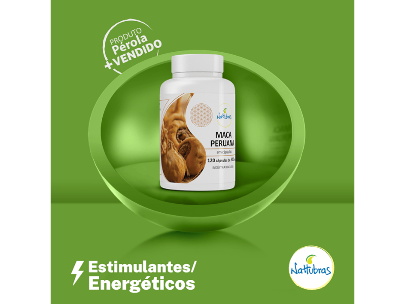 MACA PERUANA 500MG 120CAPS - NATTUBRAS - www.outletsuplementos.com.br