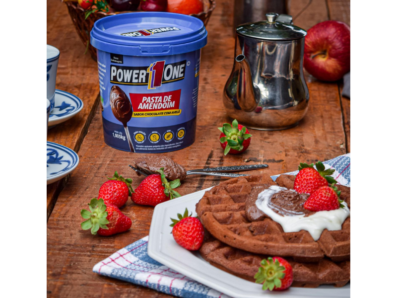 PASTA DE AMENDOIM CHOCOLATE COM AVELÃ 1KG - POWER1ONE