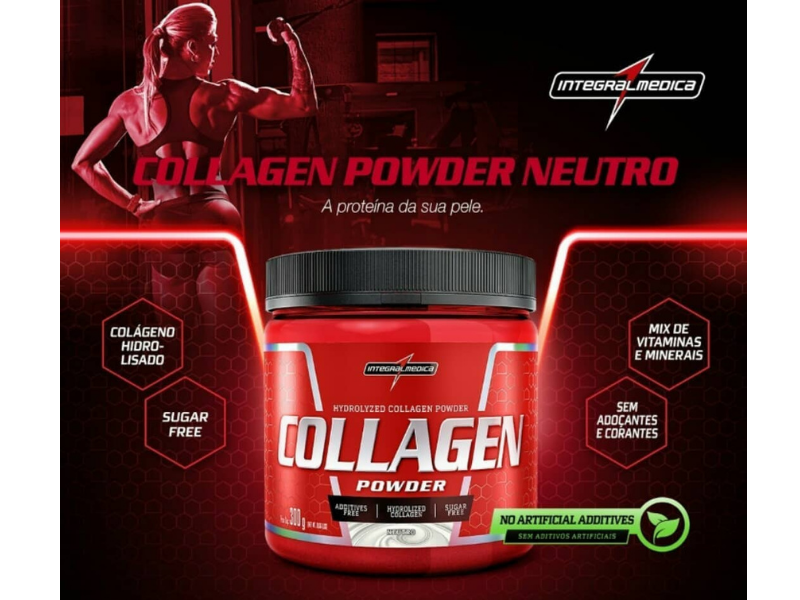 COLÁGENO POWDER 300G - INTEGRALMEDICA - www.outletsuplementos.com.br