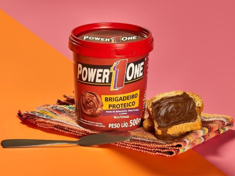 BRIGADEIRO PROTEICO PASTA DE AMENDOIM WHEY PROTEIN E CACAU 500G - POWER1ONE - www.outletsuplementos.com.br