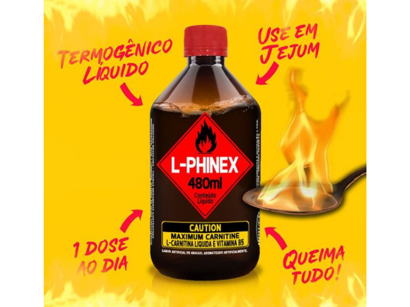 L-PHINEX (L-CARNITINA) POWER SUPPLEMENTS 480ML - POWER SUPPLEMENTS - www.outletsuplementos.com.br