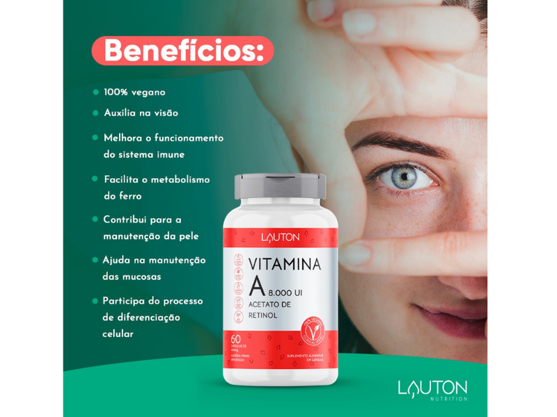 VITAMINA A 8.000UI 60CAPS - LAUTON