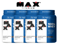 100% WHEY 900G POTE - MAX TITANIUM - www.outletsuplementos.com.br