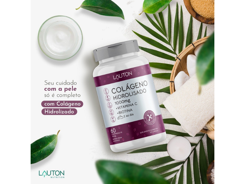 COLAGENO HIDROLISADO 1000MG 60CAPS -LAUTON - www.outletsuplementos.com.br