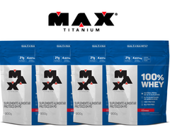 100% WHEY 900G REFIL - MAX TITANIUM - www.outletsuplementos.com.br