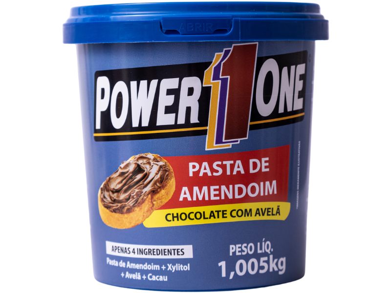 PASTA DE AMENDOIM CHOCOLATE COM AVELÃ 1KG - POWER1ONE