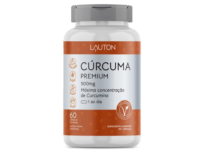 CÚRCUMA PREMIUM 60CAPS 600MG - LAUTON - www.outletsuplementos.com.br