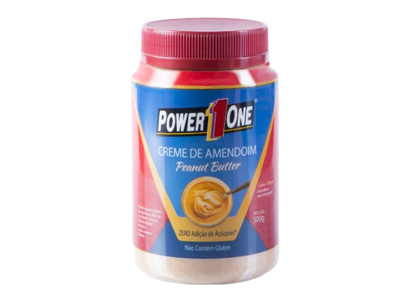 CREME DE AMENDOIM PEANUT BUTTER 500G - POWER ONE - www.outletsuplementos.com.br