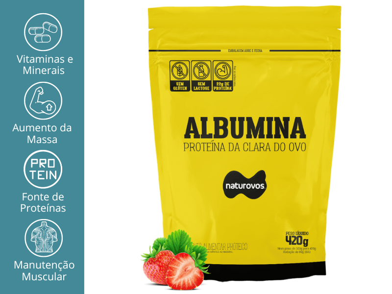 ALBUMINA 80% NATURAL 420G - NATUROVOS