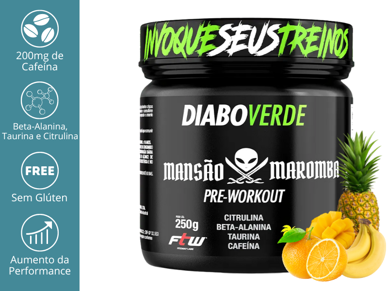 PRÉ TREINO DIABO VERDE MANSÃO MAROMBA 250G - FTW