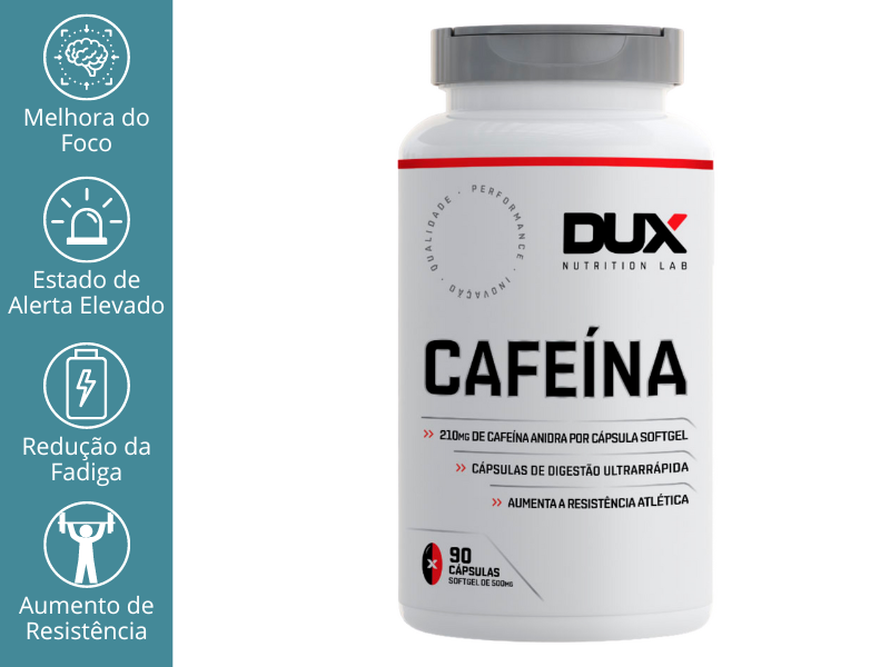 CAFEÍNA ANIDRA 90CAPS 500MG (210MG POR CAPS) - DUX NUTRITION