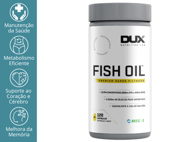 FISH OIL ÔMEGA 3 (600MG EPA, 440MG DHA) 1,44MG 120CAPS -  DUX NUTRITION