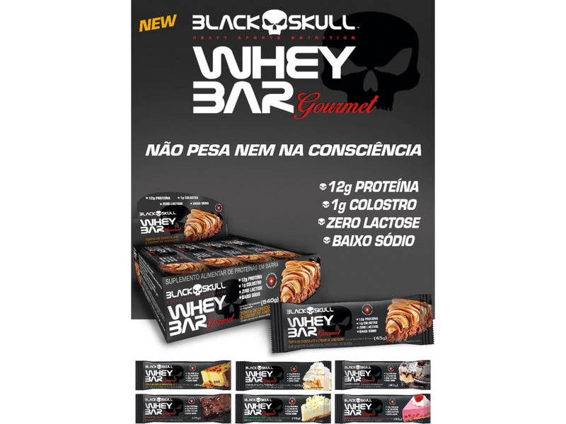 WHEY BAR GOURMET 12UN 45G - BLACK SKULL