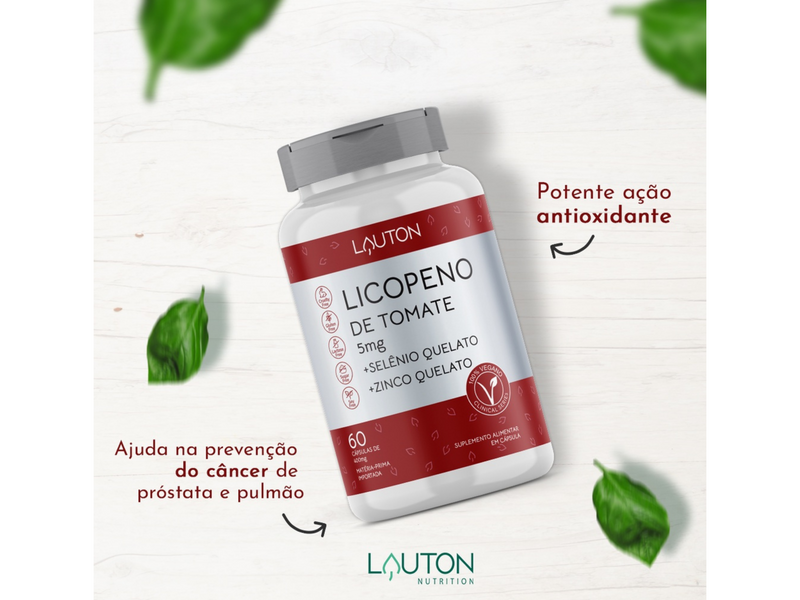 LICOPENO DE TOMATE 60COMP 500MG - LAUTON - www.outletsuplementos.com.br