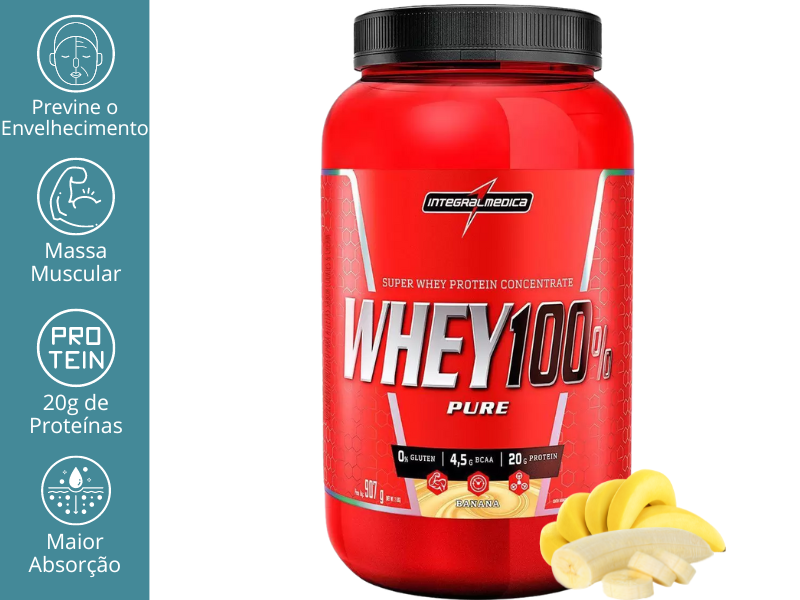 WHEY 100% PURE 900G - INTEGRALMEDICA