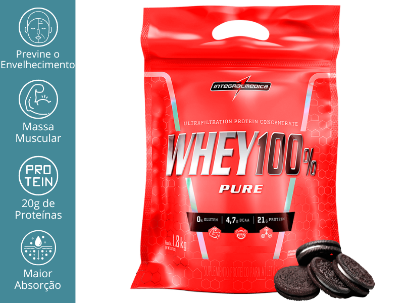 WHEY 100% PURE 1,8KG REFIL - INTEGRALMEDICA
