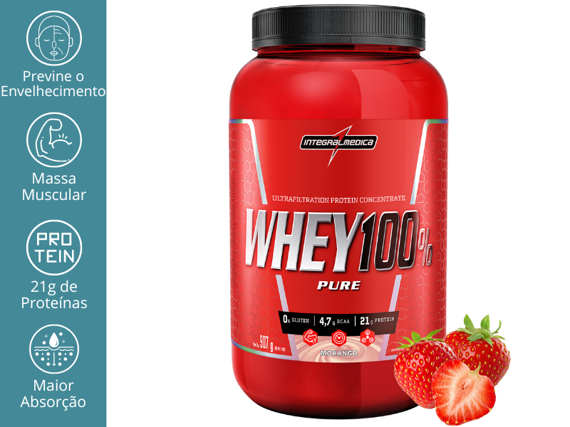 WHEY 100% PURE 900G - INTEGRALMEDICA