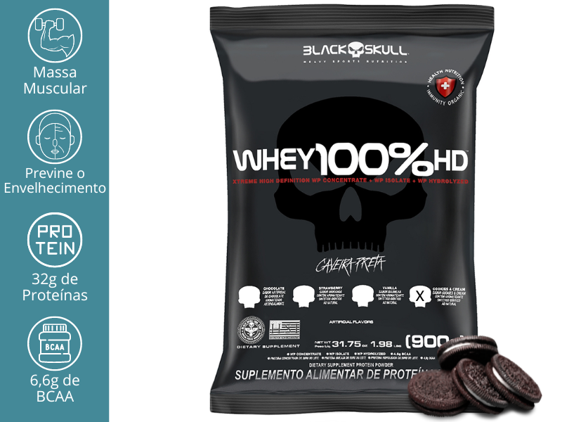 WHEY 100% 3W 900G REFIL - BLACK SKULL