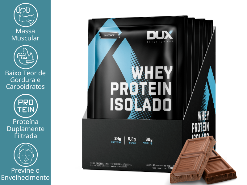 WHEY PROTEIN ISOLADO 10X30G SACHE - DUX NUTRITION