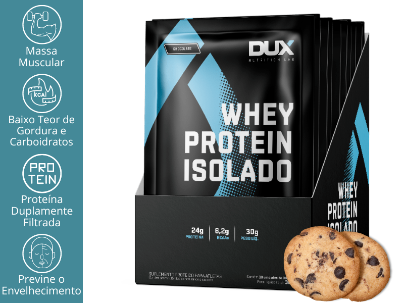 WHEY PROTEIN ISOLADO 10X30G SACHE - DUX NUTRITION